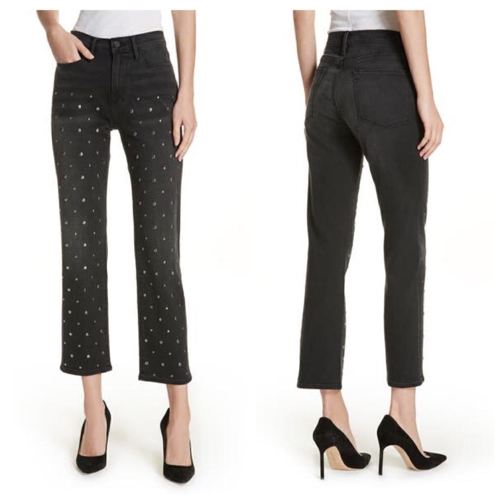 Frame Le High Stud Ankle Straight Leg Jeans Sz 25